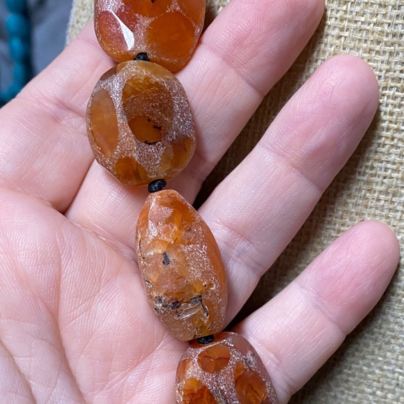 Carnelian  faceted 18 inch Aprilsplace necklace - Picture 6 of 9